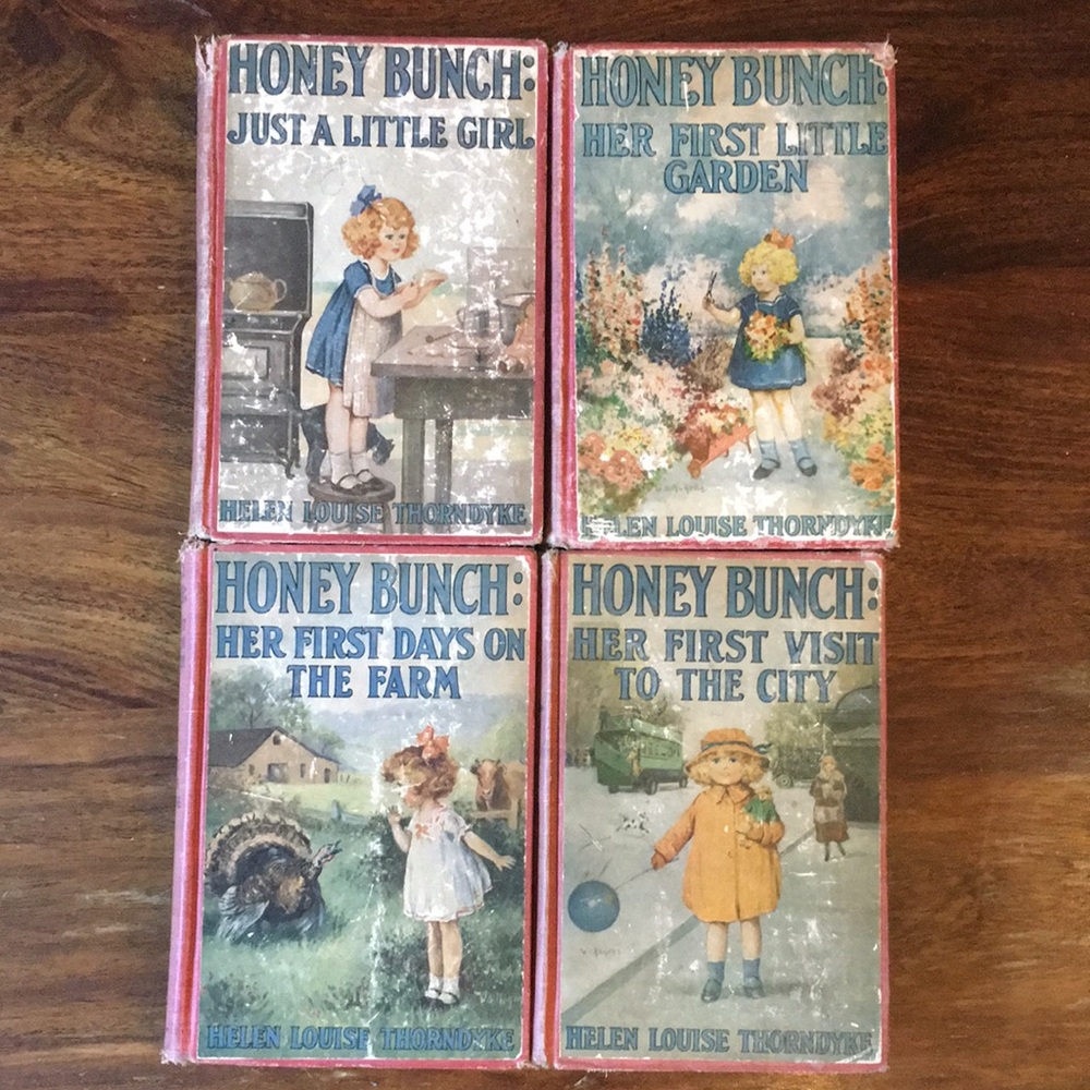 4 Honey Bunch Vintage Books by Helen Louise Thorndyke 1923 Edition Distressed